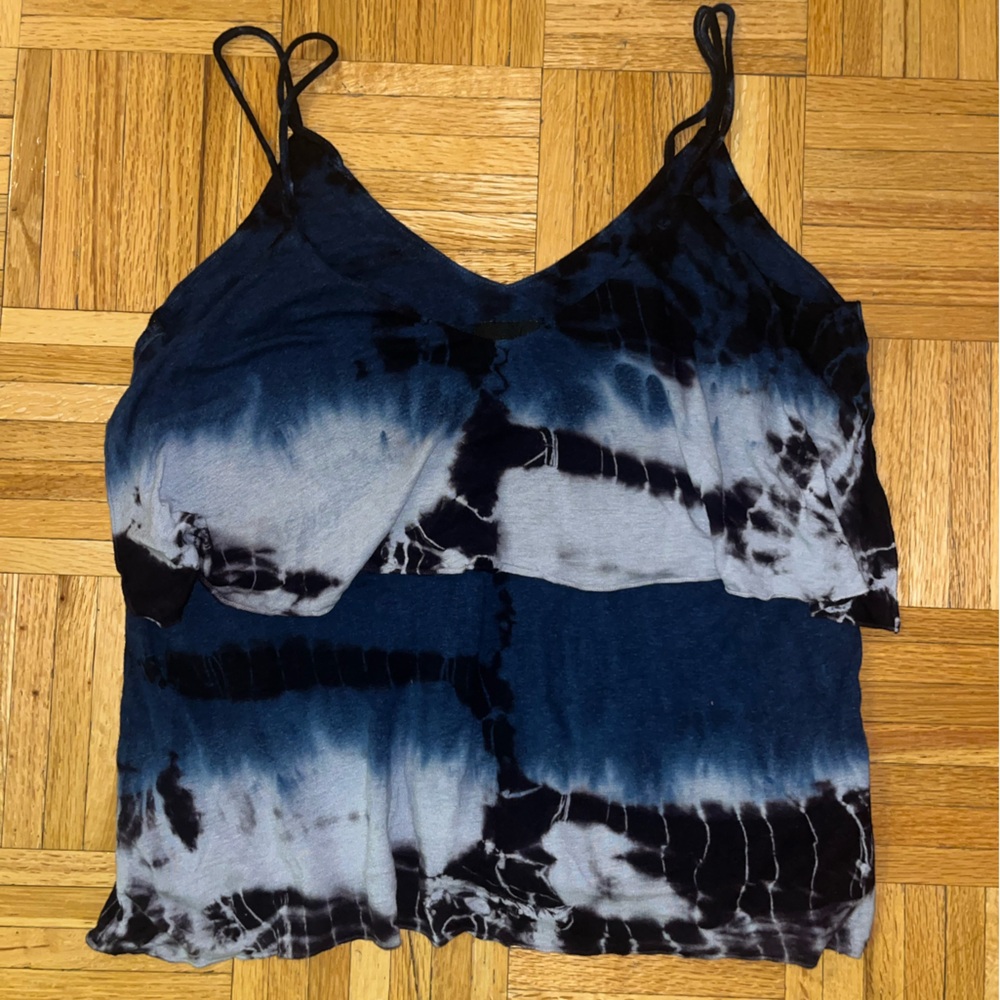 Nanette Lenore ruffle on the front tank top, tie dye, extra small